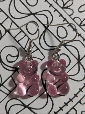 Pink "gummy bear" earrings